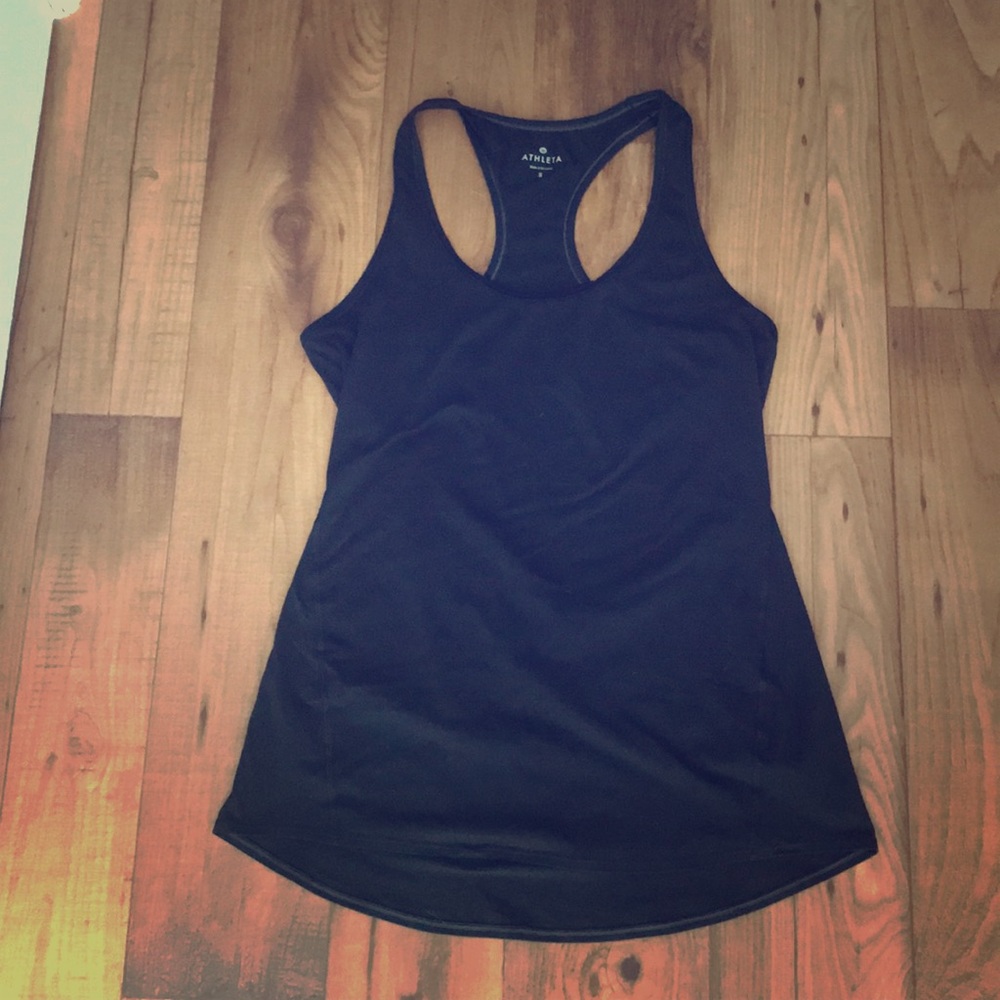 Athleta Chi tank, black long length size Small